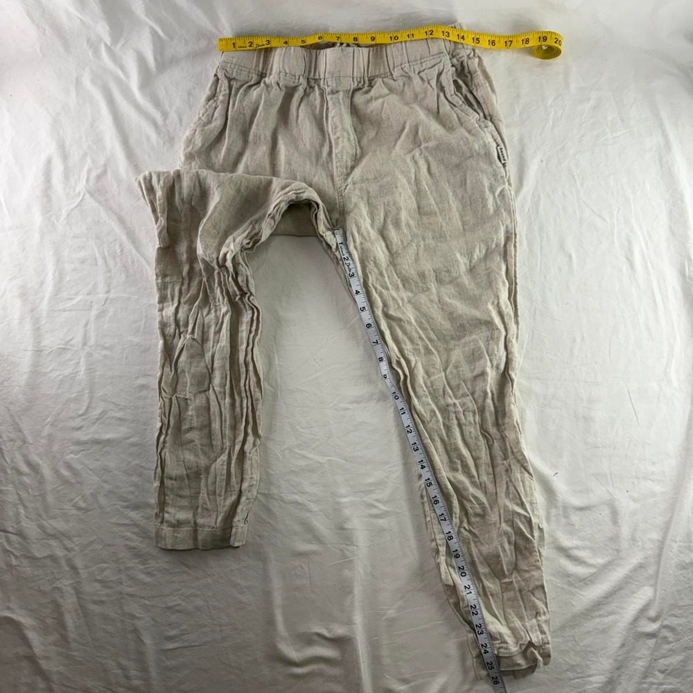 Bound Linen Pull On Tapered Pants Mens L Lightweight Old Money Beachy Coastal - Picture 5 of 8